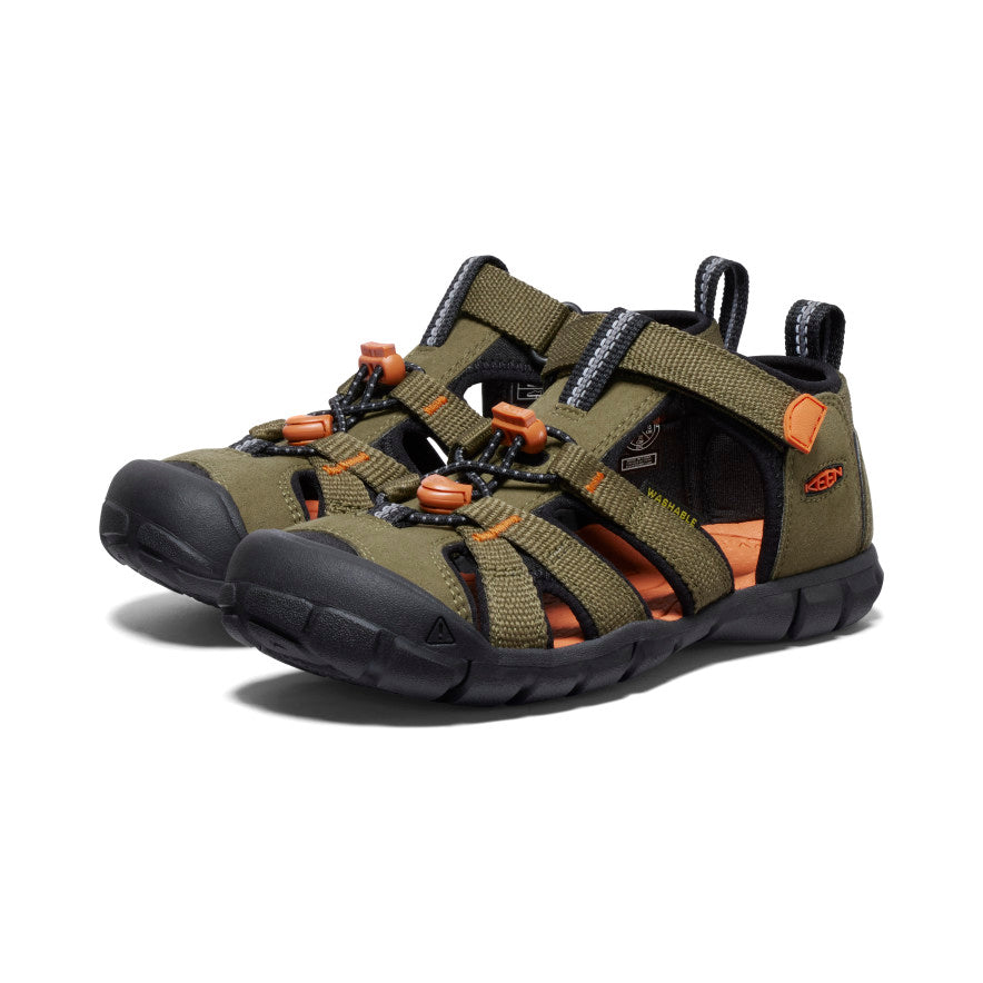 Big Kids' Seacamp II CNX | Dark Olive/Gold Flame - Image 2