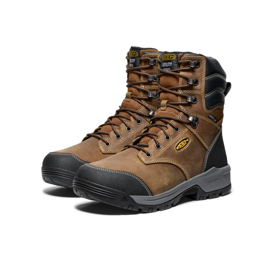 Men's Evanston 8 Insulated Waterproof Boot (Soft Toe) | Bison/Black - Image 2