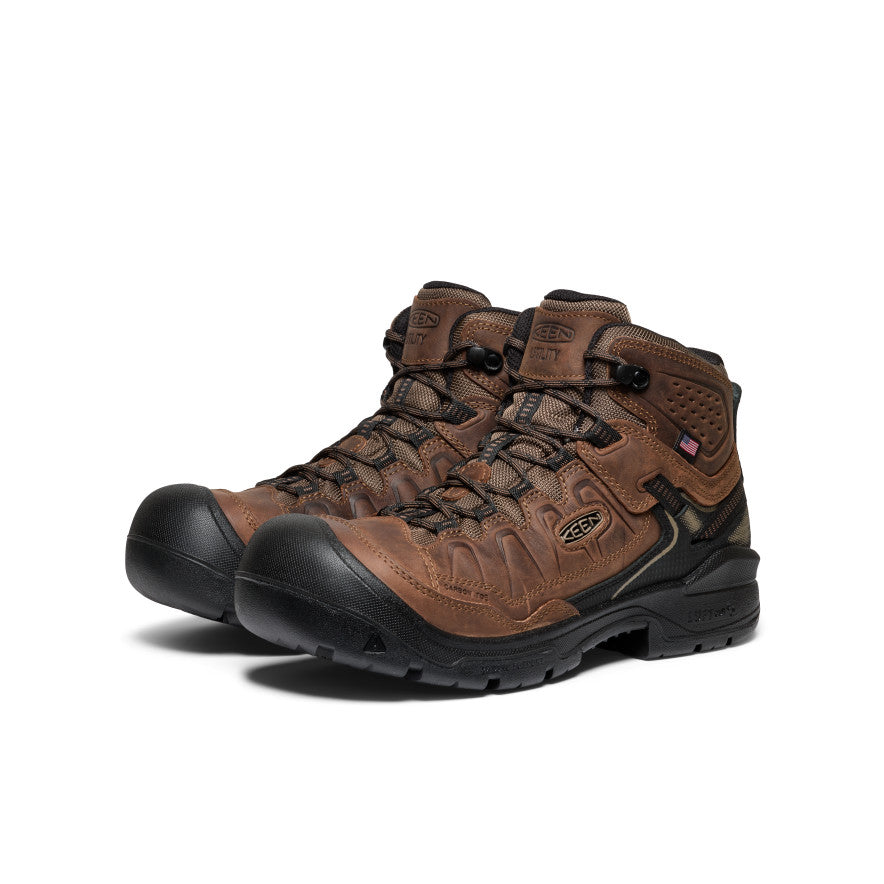 Men's Targhee IV Waterproof Work Boot (Carbon Toe) | Dark Earth/Black - Image 2