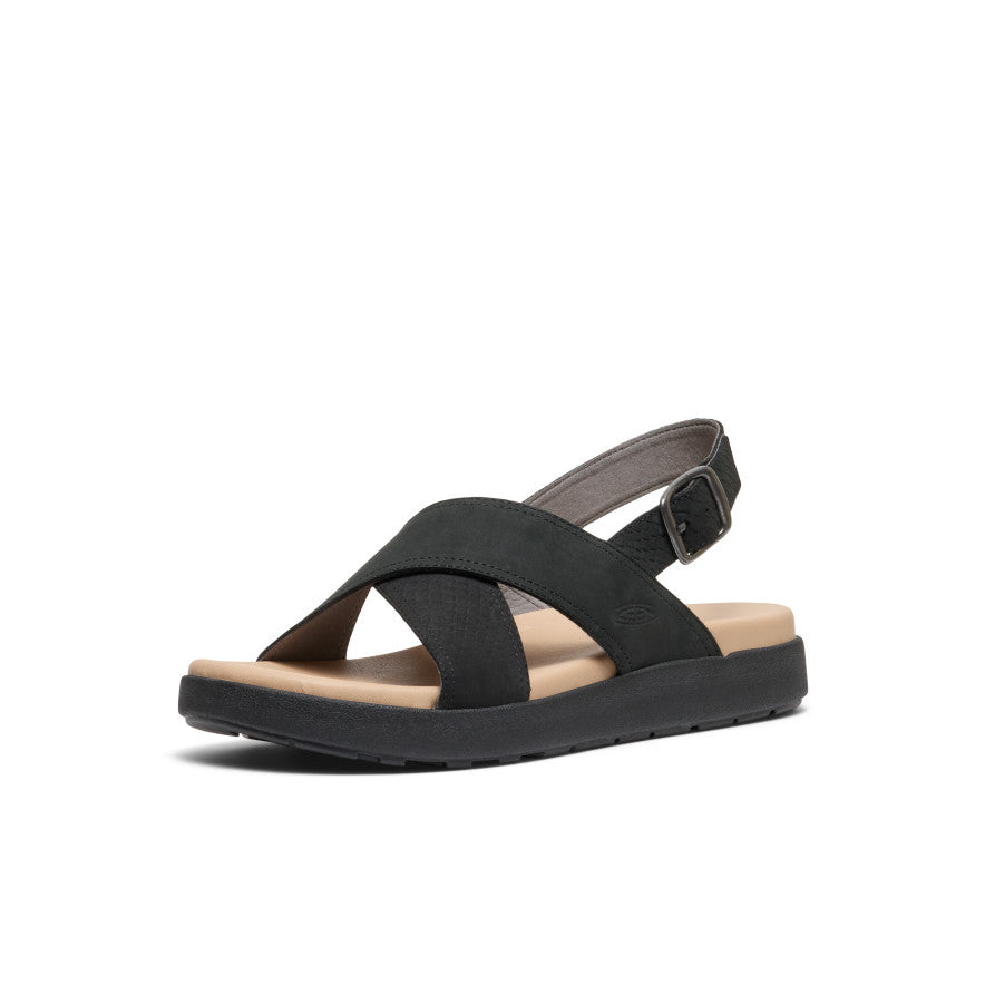 Women's Elle Luxe Cross Strap Sandal | Black/Black - Image 3