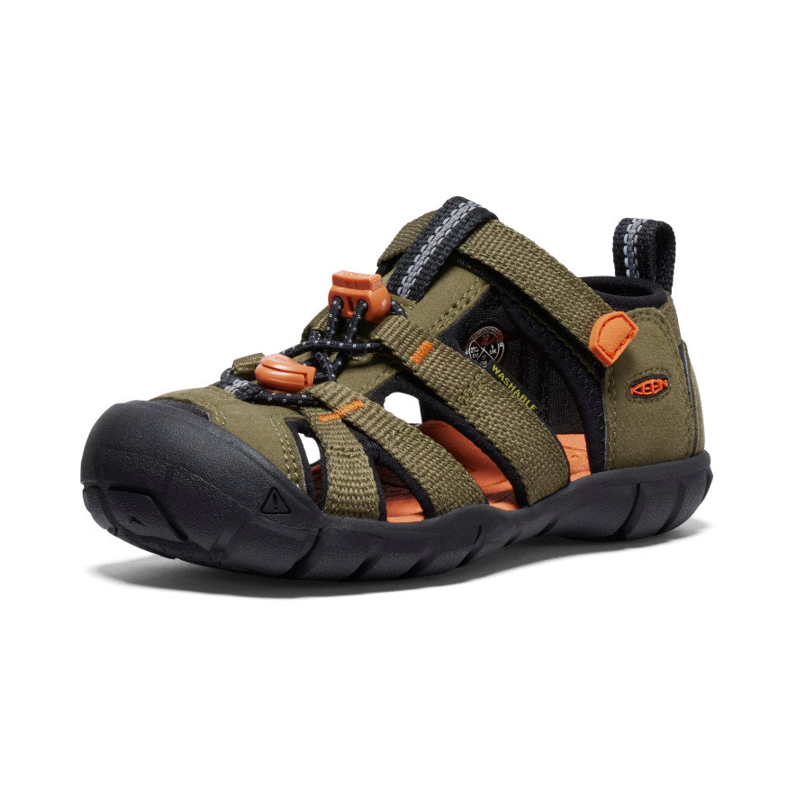 Little Kids' Seacamp II CNX | Dark Olive/Gold Flame - Image 3