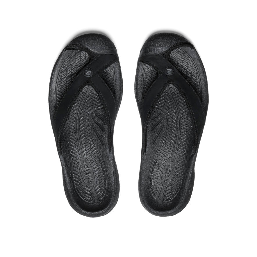 Women's Waimea Leather Flip-Flop | Black/Black - Image 4