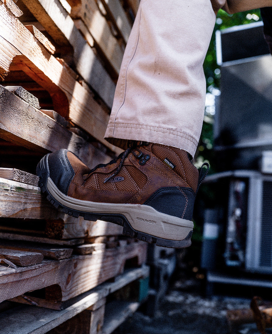 Men's Skokie Waterproof Work Boot (Carbon Toe) | Dark Earth/Black - Image 9