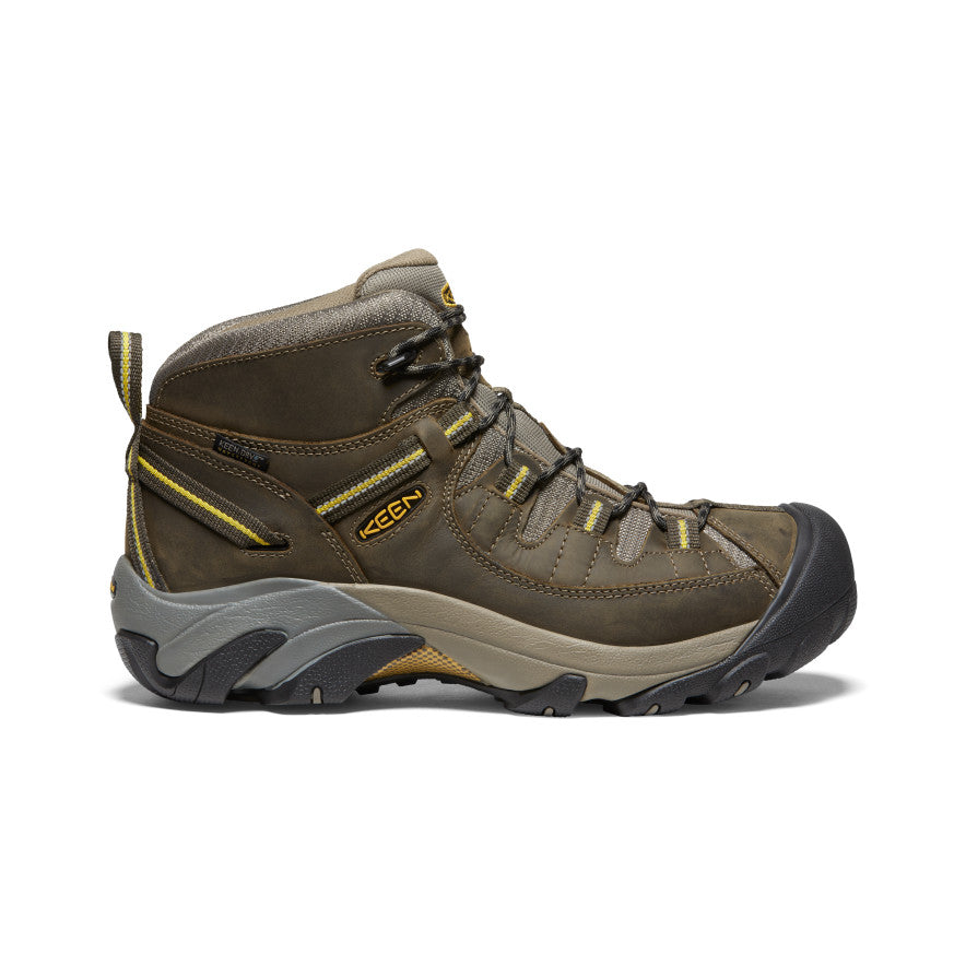 Men's Targhee II Mid Waterproof Hiking Boots | Black Olive/Yellow