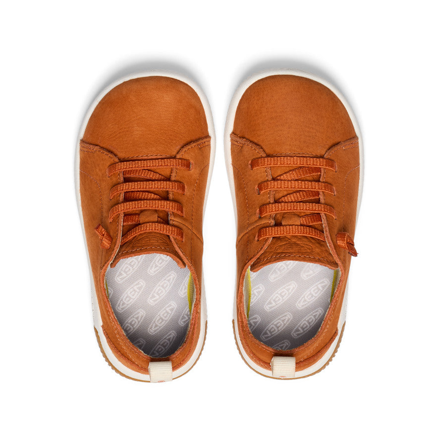 Little Kids' KNX Leather Sneaker | Gold Flame/Star White - Image 4