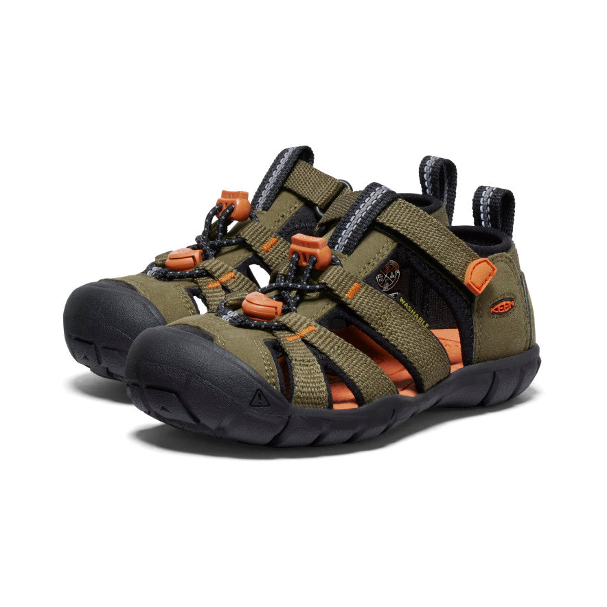 Little Kids' Seacamp II CNX | Dark Olive/Gold Flame - Image 2